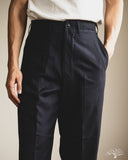 Merz b. Schwanen 1920s Refined Wool-Cotton Worker Chino - Dark Navy