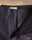 Merz b. Schwanen 1920s Refined Wool-Cotton Worker Chino - Dark Navy