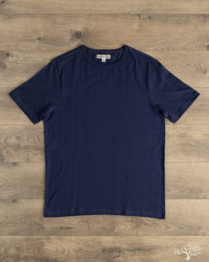 Merz b. Schwanen 1950s Organic Cotton Loopwheel Tee - Ink Blue