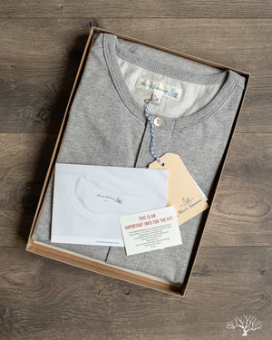 Merz Schwanen 206 Long Sleeve Henley Grey Melange