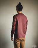Merz b. Schwanen 2M06 Vintage Machine Refined Long Sleeve Henley - Burgundy