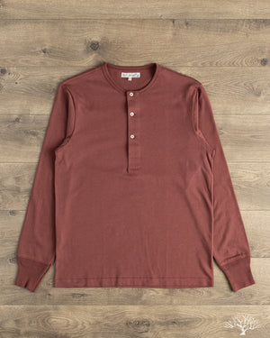 Merz b. Schwanen 2M06 Vintage Machine Refined Long Sleeve Henley - Burgundy