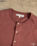 Merz b. Schwanen 2M06 Vintage Machine Refined Long Sleeve Henley - Burgundy