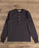 Merz b. Schwanen 2M06 Vintage Machine Refined Long Sleeve Henley - Charcoal