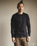 Merz b. Schwanen 2M06 Vintage Machine Refined Long Sleeve Henley - Charcoal