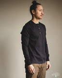 Merz b. Schwanen 2M06 Vintage Machine Refined Long Sleeve Henley - Charcoal