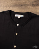 Merz b. Schwanen 2M06 Vintage Machine Refined Long Sleeve Henley - Deep Black