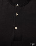 Merz b. Schwanen 2M06 Vintage Machine Refined Long Sleeve Henley - Deep Black