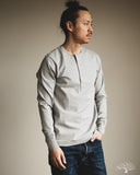 Merz b. Schwanen 2M06 Vintage Machine Refined Long Sleeve Henley - Grey Melange