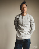 Merz b. Schwanen 2M06 Vintage Machine Refined Long Sleeve Henley - Grey Melange