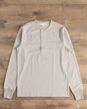Merz b. Schwanen 2M06 Vintage Machine Refined Long Sleeve Henley - Grey Melange