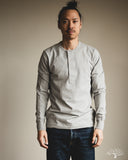 Merz b. Schwanen 2M06 Vintage Machine Refined Long Sleeve Henley - Grey Melange