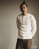 Merz b. Schwanen 2M06 Vintage Machine Refined Long Sleeve Henley - Nature