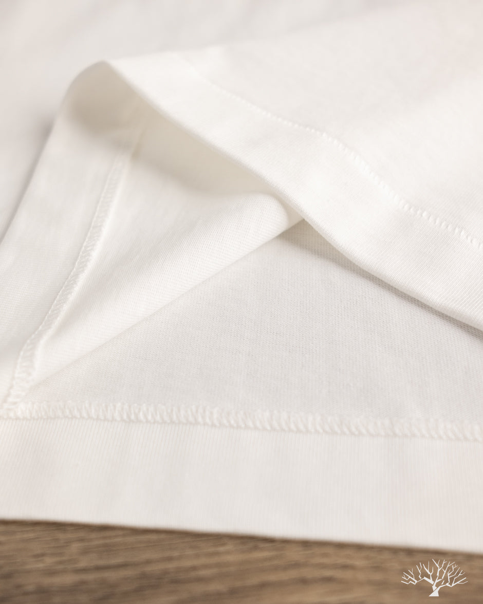 Merz b. Schwanen 2M06 Vintage Machine Refined Long Sleeve Henley - White