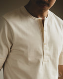 Merz b. Schwanen 2M07 Mid-Century Machine Short Sleeve Henley - Nature