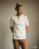 Merz b. Schwanen 2M07 Mid-Century Machine Short Sleeve Henley - Nature