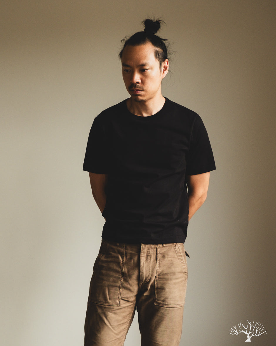 Merz b. Schwanen 2M15C Sturdy Jersey Cropped T-Shirt - Black