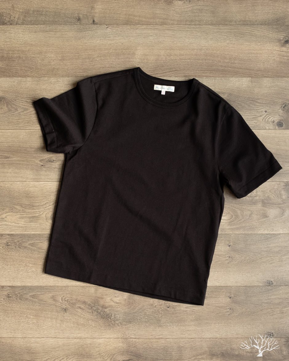 Merz b. Schwanen 2M15C Sturdy Jersey Cropped T-Shirt - Black