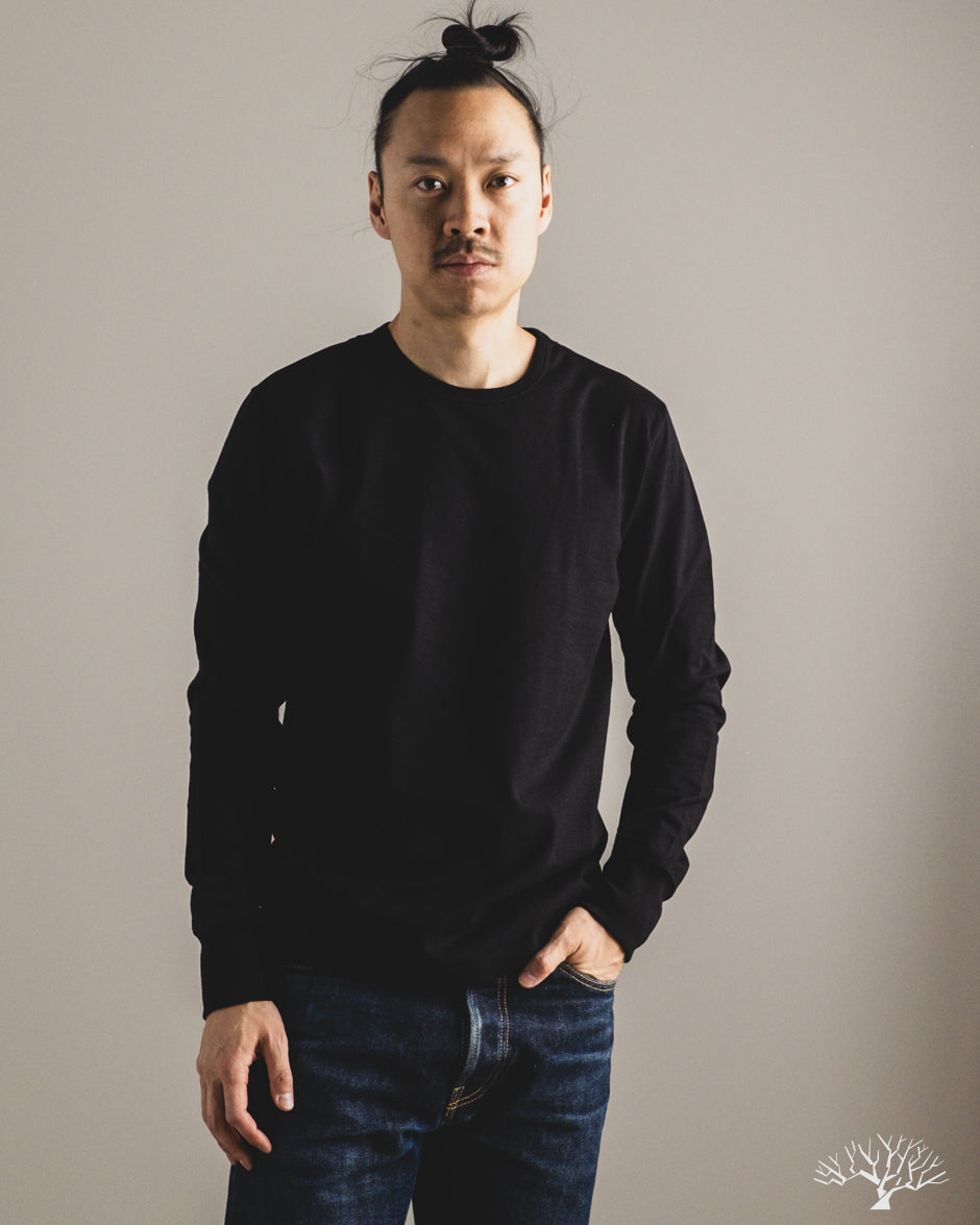 Merz b. Schwanen 2M15LS Sturdy Jersey Long-Sleeve T-Shirt - Deep Black