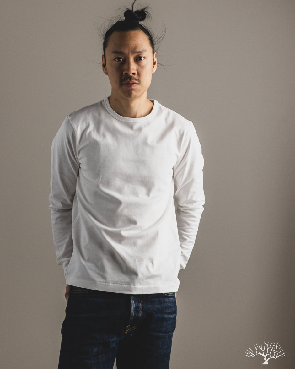 Merz b. Schwanen 2M15LS Sturdy Jersey Long-Sleeve T-Shirt - White