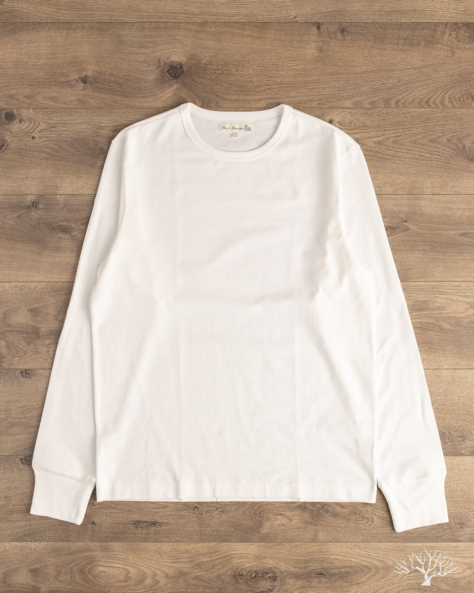 Merz b. Schwanen 2M15LS Sturdy Jersey Long-Sleeve T-Shirt - White