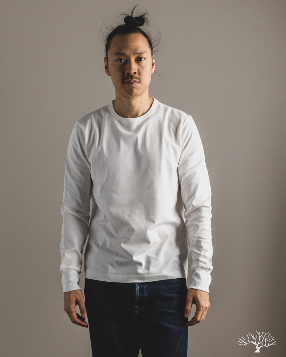 Merz b. Schwanen 2M15LS Sturdy Jersey Long-Sleeve T-Shirt - White
