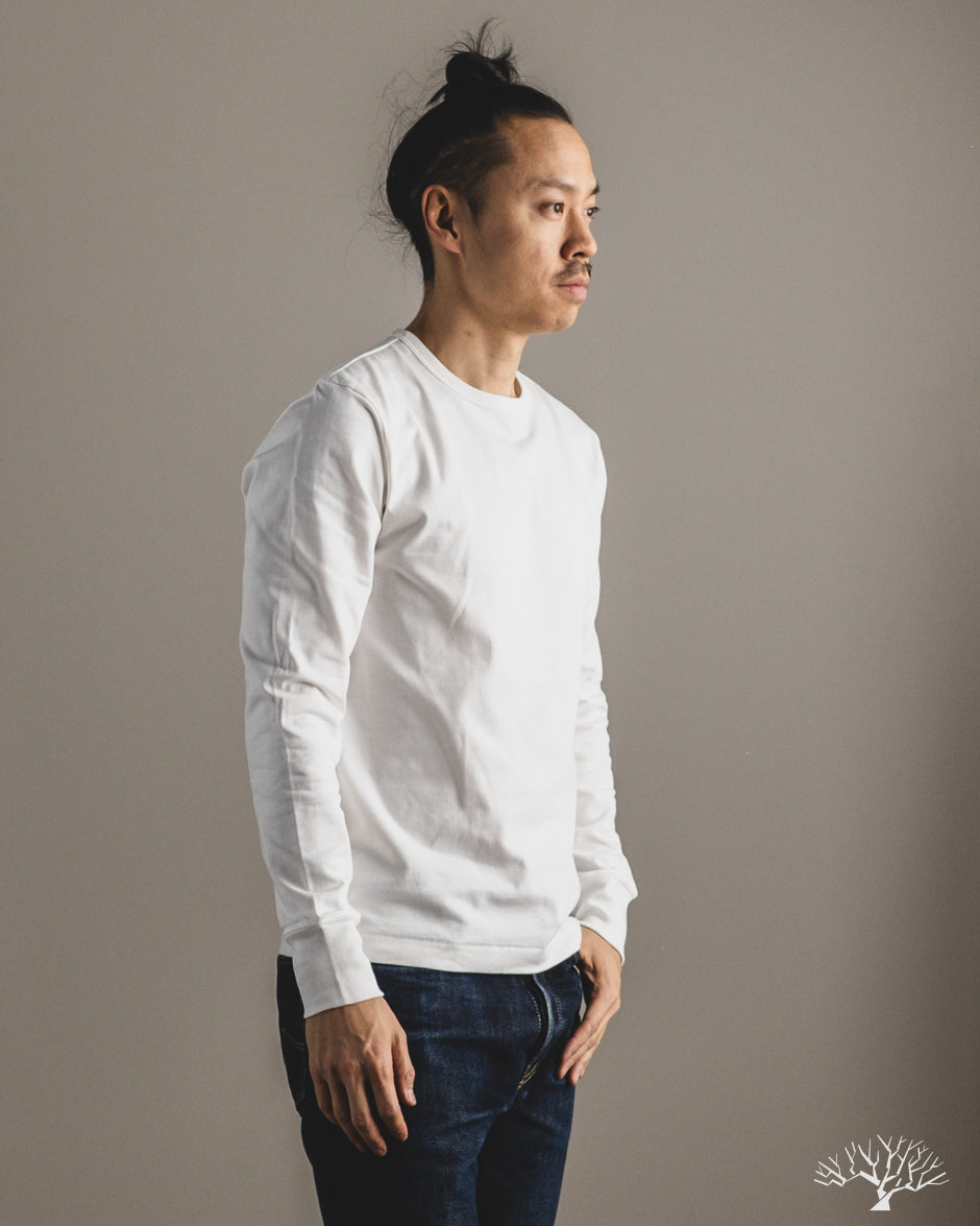 Merz b. Schwanen 2M15LS Sturdy Jersey Long-Sleeve T-Shirt - White