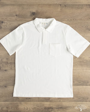 Merz b. Schwanen 2PKPL - Loopwheel Relaxed Fit Pikée Short Sleeve Polo Shirt - White