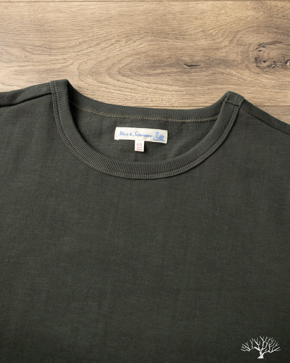 Merz b. Schwanen 2S14 Heavyweight Short Sleeve Tee - Forest