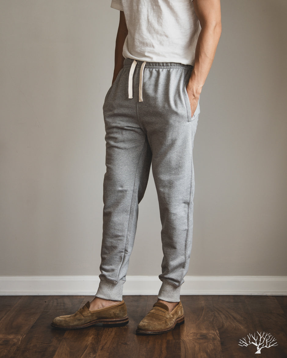 Merz b. Schwanen 359 Loopwheel Midweight Sweatpants - Grey Melange