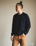 Merz b. Schwanen BLADE02 Merino Wool-Cashmere Waffle Pullover - Dark Navy