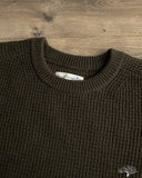 Merz b. Schwanen BLADE02 Merino Wool-Cashmere Waffle Pullover - Forest
