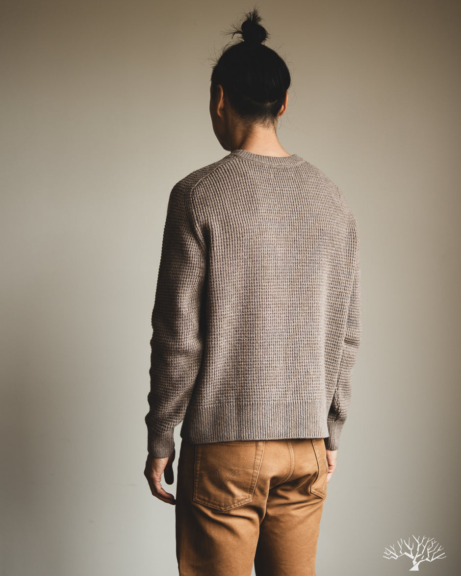 Merz b. Schwanen - BLADE02 Merino Wool-Cashmere Waffle Pullover - Grain ...