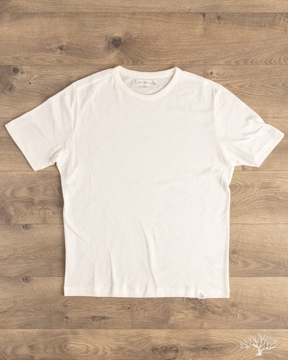 Merz b. Schwanen CASHTEE01 Cotton-Cashmere Tee - Nature