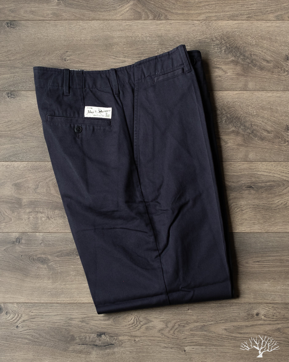 Merz b. Schwanen - CHINO01 - Wide Cut Chinos - Dark Navy