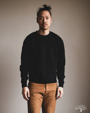 Merz b. Schwanen CREW01 Relaxed Cotton Soft Fleece Sweatshirt - Deep Black