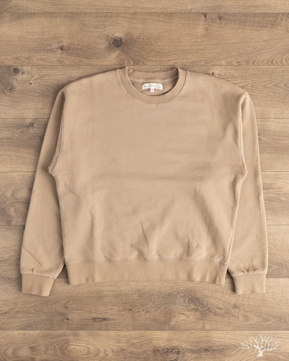 Merz b. Schwanen CREW01 Relaxed Cotton Soft Fleece Sweatshirt - Faded Grain