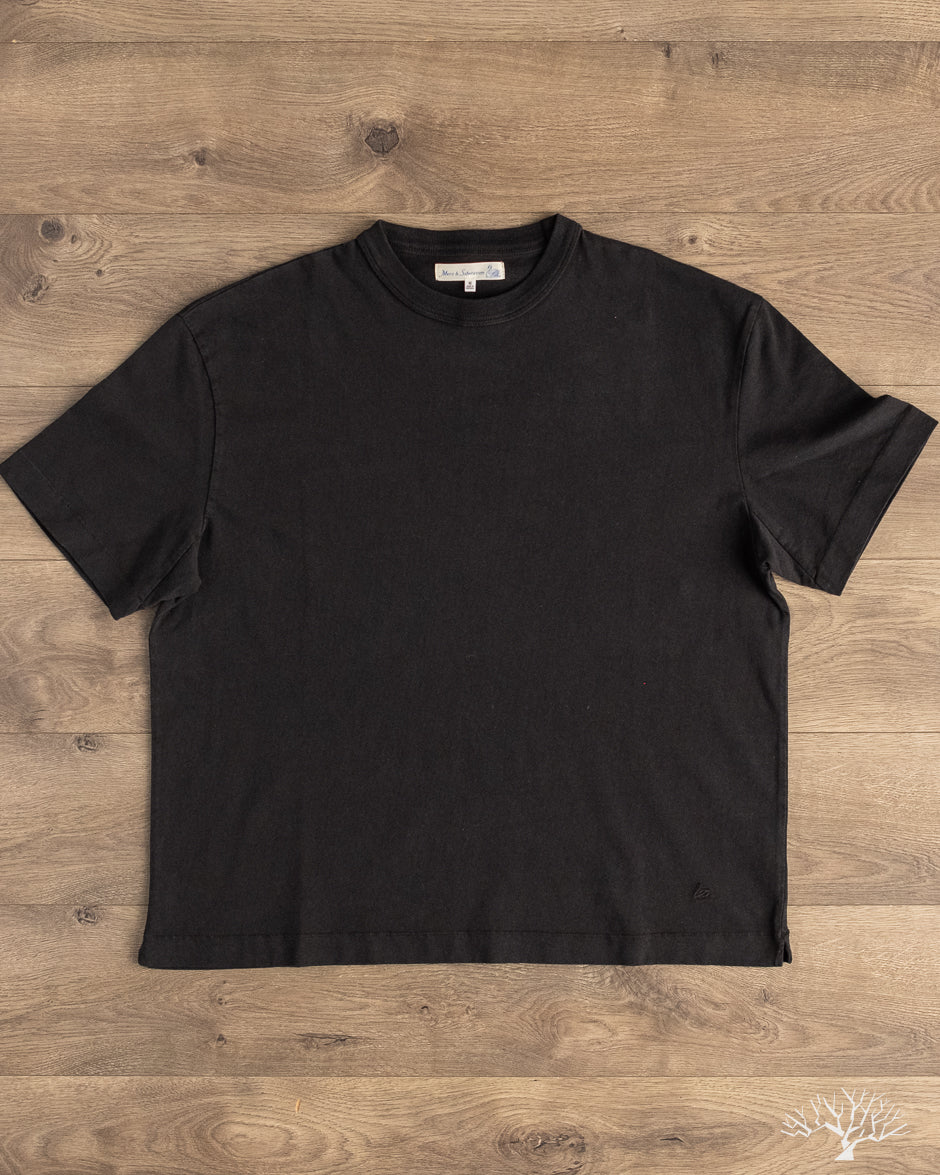 Merz b. Schwanen GHP01 Boxy Fit Giza Cotton Hemp T-Shirt - Deep Black