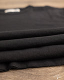 Merz b. Schwanen GHP01 Sturdy Boxy Fit Giza Cotton-Hemp Tee - Deep Black