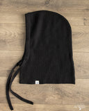 Merz b. Schwanen HDSC01SK Merino-Silk-Cashmere Unisex Hooded Scarf - Deep Black