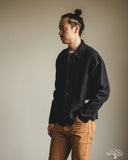 Merz b. Schwanen JKT08LI Cropped Worker's Linen Jacket - Deep Black