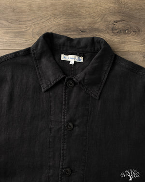 Merz b. Schwanen - JKT08LI Cropped Worker's Linen Jacket - Deep