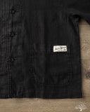 Merz b. Schwanen JKT08LI Cropped Worker's Linen Jacket - Deep Black