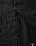 Merz b. Schwanen JKT08LI Cropped Worker's Linen Jacket - Deep Black