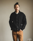 Merz b. Schwanen JKT08LI Cropped Worker's Linen Jacket - Deep Black