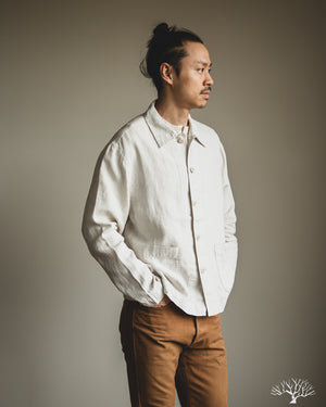 Merz b. Schwanen - JKT08LI Cropped Worker's Linen Jacket - Light