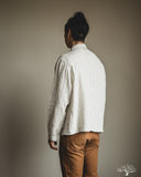 Merz b. Schwanen JKT08LI Cropped Worker's Linen Jacket - Light Stone