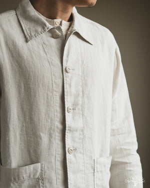 Merz b. Schwanen - JKT08LI Cropped Worker's Linen Jacket - Light