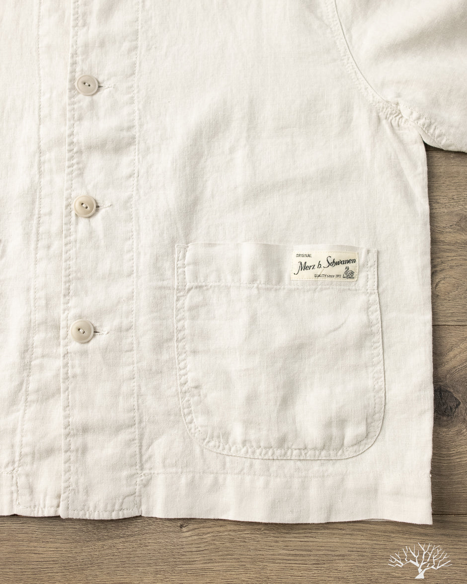 Merz b. Schwanen - JKT08LI Cropped Worker's Linen Jacket - Light