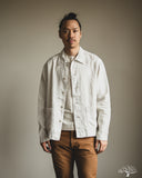 Merz b. Schwanen JKT08LI Cropped Worker's Linen Jacket - Light Stone